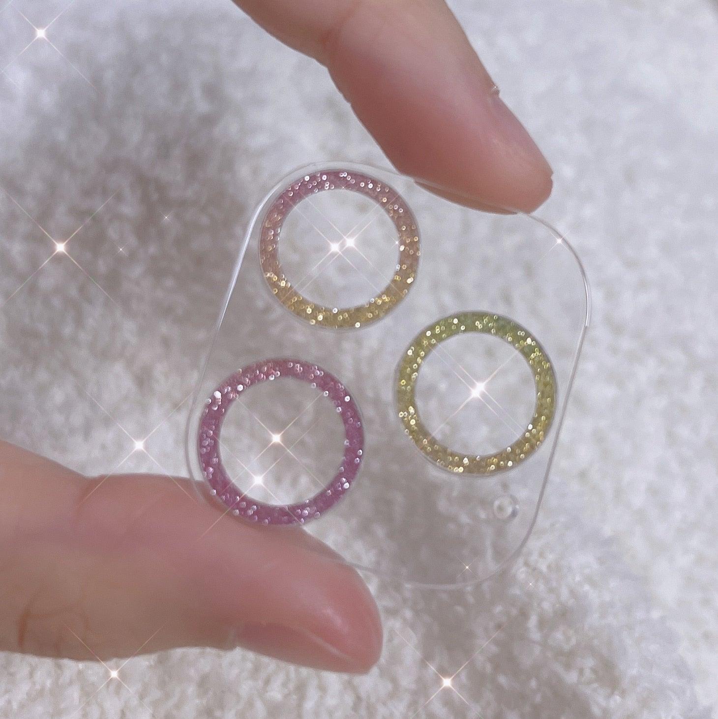 Glitter Full Cover Camera Lens Protector on For iPhone 12 13 11 Pro Max Mini 9H Tempered Glass Cover iPhone11 Camera Sticker Cap Lens Ring Cover by Stevvex