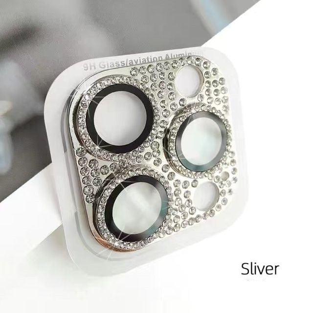 Camera Protector For iPhone 14Pro 14 13 12 Pro 11 Max Bling Glitter Diamond Metal Lens Glass Film 13Pro 14Plus 14 14ProMax Ring Shiny Diamond Metal Cover Glass Lens Protector Accessories by Stevvex