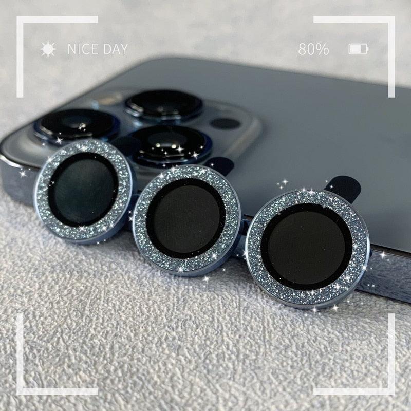 Camera Lense Protection Glass Large Glitter Stone Camera Protector For iPhone 13 Mini 14 Pro Max luxury Glitter Diamand Camera Lens Protectors Camera Metal Ring Glass For iPhone 11 Protective Cap by Stevvex