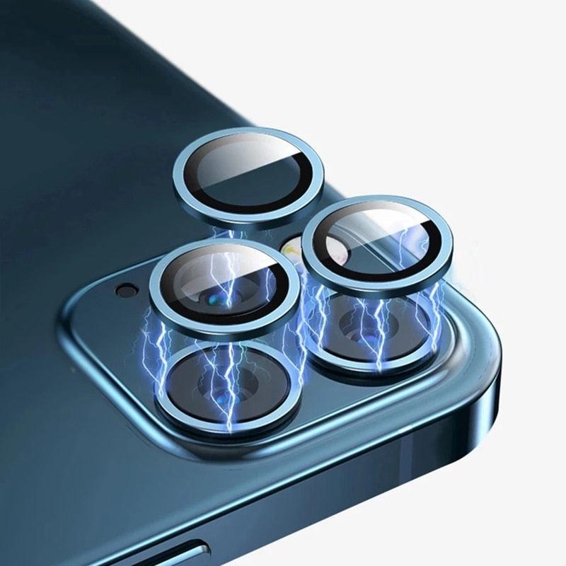 Camera Lens Ring For iPhone 13 14 12 Pro Max Mini Full Cover Metal Ring Tempered Glass On iPhone13pro Back Screen Protector Camera Tempered Glass Protective Film Aluminum Alloy Camera Lens Cover by Stevvex