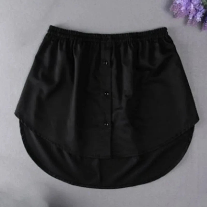 Women Girls Blouse Extender Adjustable Layering Faux Top Power Sweep Mini Skirt False Hemline Split Underskirt