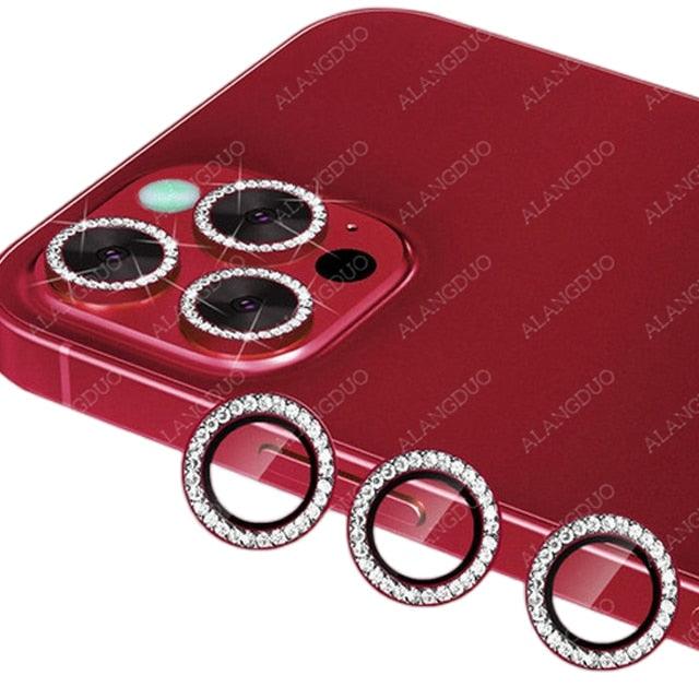 Bling Glitter 9h Hardness Drop-proof Metal Individual Ring Protector For Iphone 14 Pro Max Diamond Metal Camera Protector On For Iphone 14 Plus 14pro Max 14 Pro Camera Protector 3pcs/set Lens Glass by Stevvex