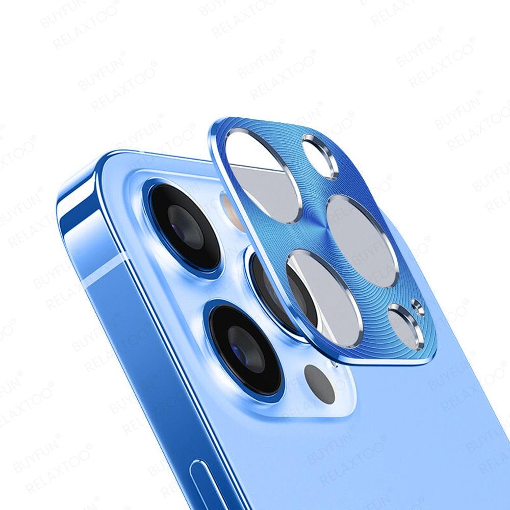 Alloy Camera Protector For Iphone 13 12 14 11 Pro Max Mini Plus Protective Full Cover Ring Textured Phone Lens Film Iphone14 Aluminum Alloy Camera Protector For Iphone by Stevvex