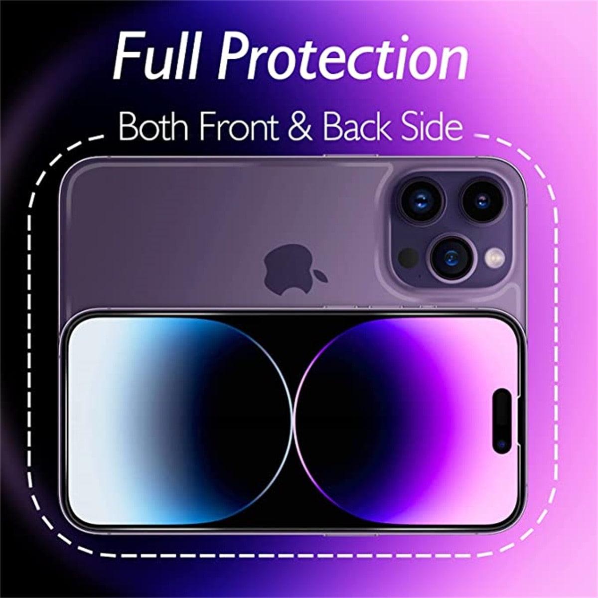 HD Clear Scratch Resistant Anti-Fingerprint Tempered Glass Film Full Screen Coverage Protector For Iphone 14 Pro Max Front Back Screen Protector HD Clarity Anti-Fingerprint Scratch Tempered Glass For Iphone 13 by Stevvex