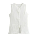 HXAO Woman Vest Outerwears Sleeveless Long Vests For Women Office Casual Women's Suit Vest Autumn Button Black White Vest