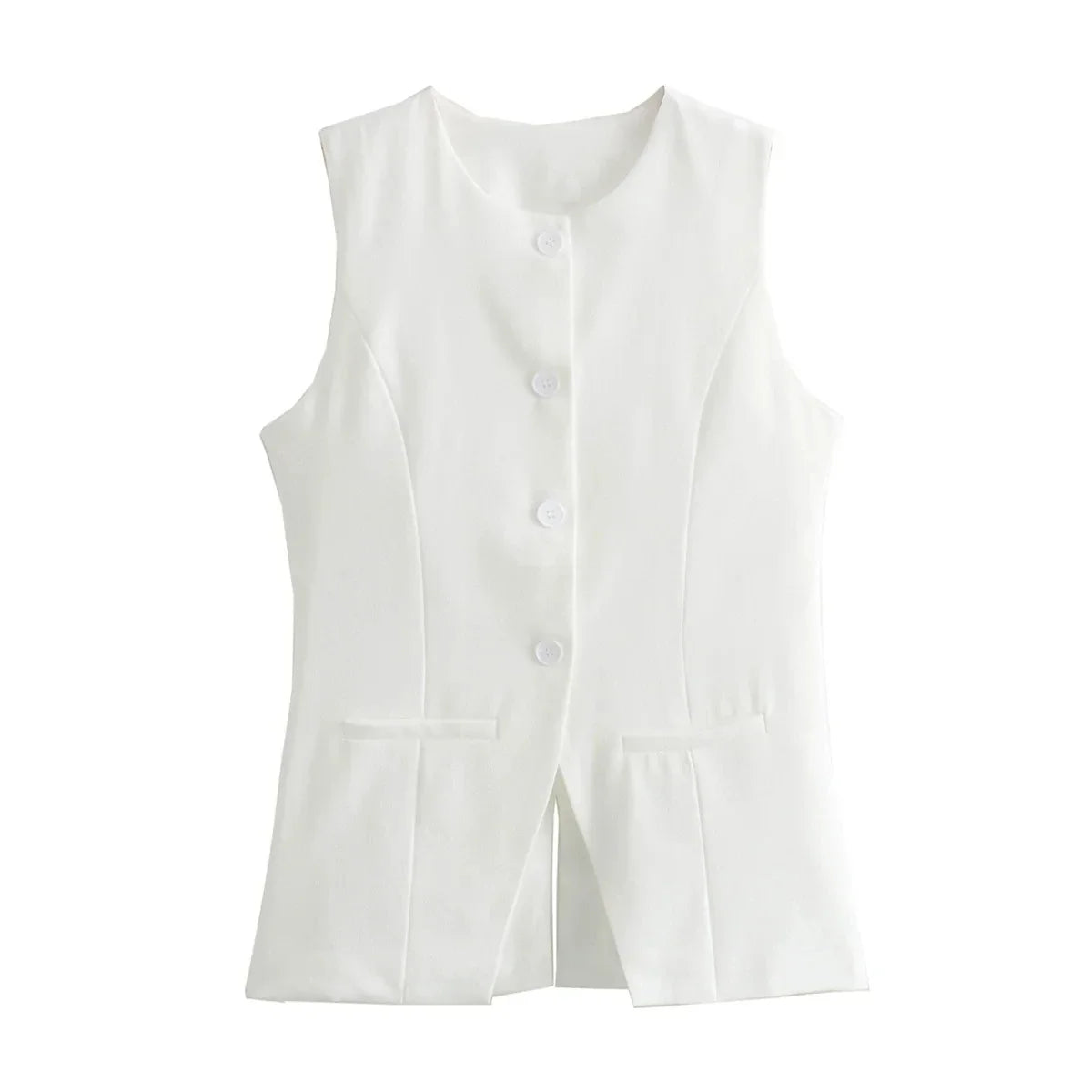 HXAO Woman Vest Outerwears Sleeveless Long Vests For Women Office Casual Women's Suit Vest Autumn Button Black White Vest