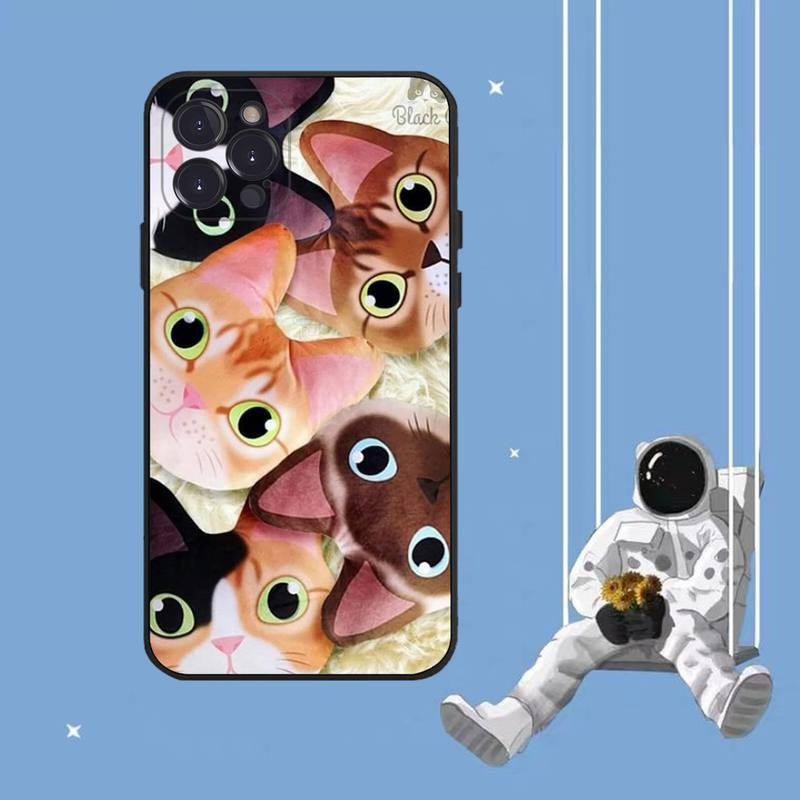 Cat Cute Art Phone Case For Iphone 8 7 6 6s Plus X Se 2020 Xr Xs 14 11 12 13 Mini Pro Max Mobile Case Transparent Soft Protective Clear Case Compatible For Iphone by Stevvex
