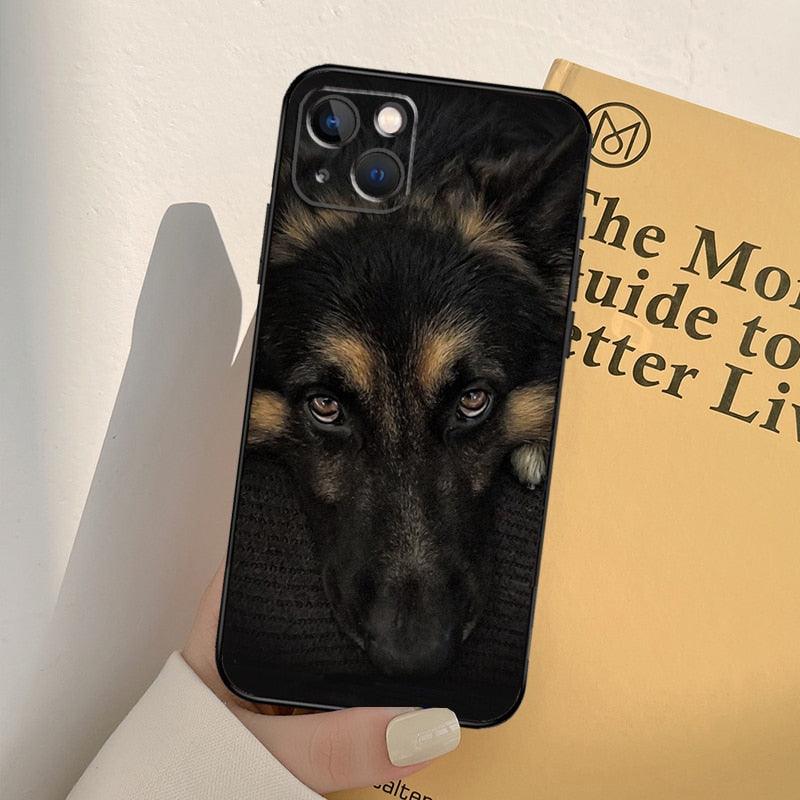 Cartoon German Shepherd Phone Case MAsk Dog Case For iPhone 13 12 Mini 11 14 Pro Max 6S 8 7 Plus SE 2022 2020 X XS Max XR Back Cover Poodle Dog Phone Case Compatible with iphone by Stevvex