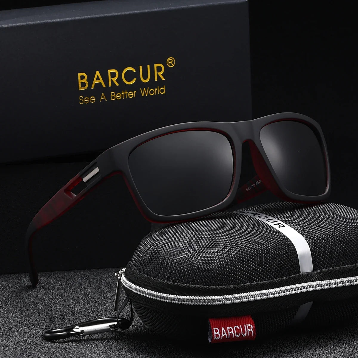 BARCUR Polarized Sport Fashion Sunglasses for Men – UV400 Protection Colorful TAC Coating Anti-Slip Polycarbonate Frame Cycling Fishing Hiking Outdoor Sports Eyewear – Durable Trendy Vintage Rectangular Design