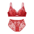 SUJIIN Summer Sexy Bra and Panty Sets for Woman Lace Comfort Thin Bras Set Women's Small Chest Wireless Lingeries Sexy Hot MX325