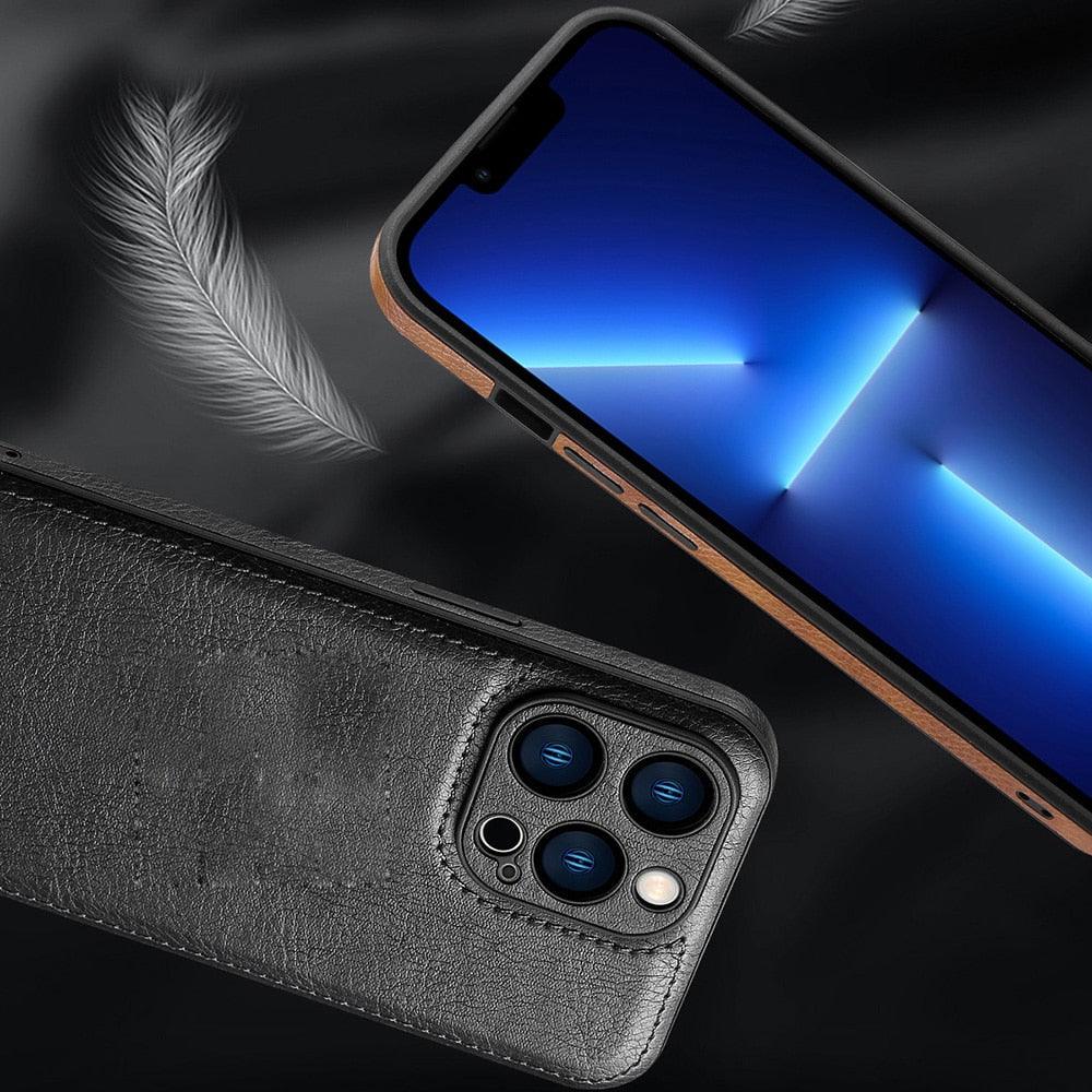 Luxury PU leather Phone Case For iPhone 14 13 Pro Max 12Pro 11Pro Max 13 12 Pro XS MAX XR X SE 7 8 plus Fashion Back Cover Leather Back Case for iPhone 14 Pro Shockproof Cover for iPhone by Stevvex