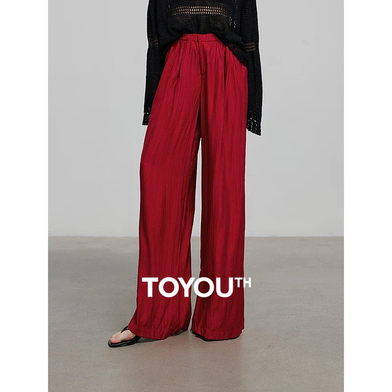 TOYOUTH Women Casual Pants 2025 Summer New Long Pants 8527002