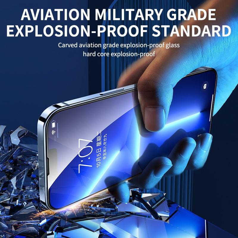 8K HD Anti Peeping Luxury Fast Install Full Cover Glass Screen Protector For iPhone 14 13 12 11 PRO MAX MINI X XS 9H Hardness Tempered Glass Scratchproof Shatterproof Bubble Free Screen Protector For iPhone by Stevvex