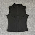 Women's Slim Fit Sport Sleeveless Top Quick Dry Elastic Stand Collar Yoga Fitness Clothing Summer Zipper