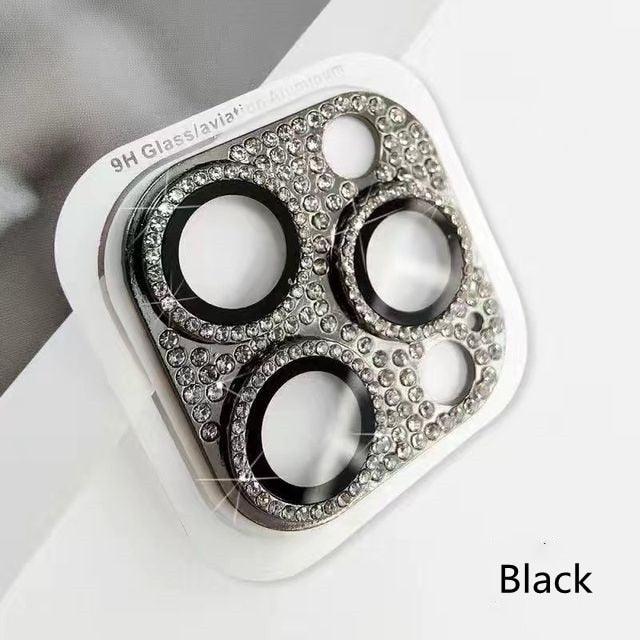 Camera Protector For iPhone 14Pro 14 13 12 Pro 11 Max Bling Glitter Diamond Metal Lens Glass Film 13Pro 14Plus 14 14ProMax Ring Shiny Diamond Metal Cover Glass Lens Protector Accessories by Stevvex