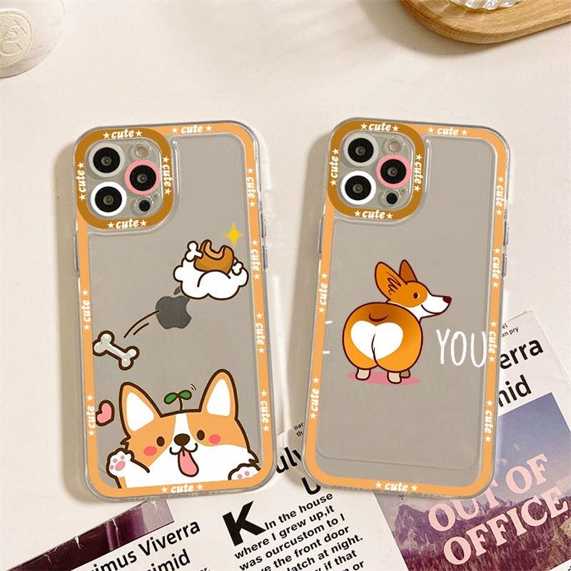 Cute Puppy Phone Case For Iphone 11 12 13 Mini Pro Max 14 Pro Max Case Shell Butt Squishy Fidget Toys Phone Case For Iphone by Stevvex