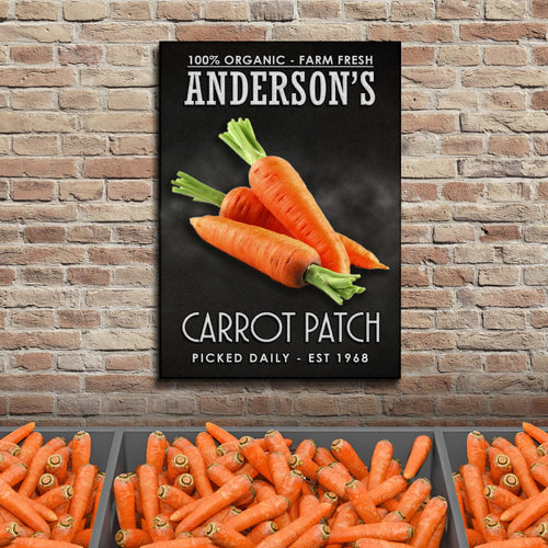 100% Organic Carrot Patch Sign by Tailored Canvases