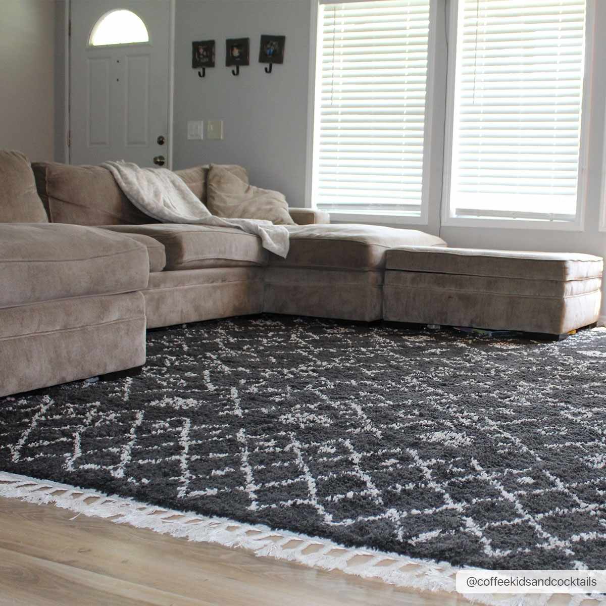 Thetford Black Berber Shag Rug for Home Decor