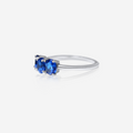 Trio Blue Sapphire Ring | 14K Gold Fine Jewelry