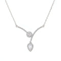 Elegant V-shaped zircon necklace Water Drop Design
