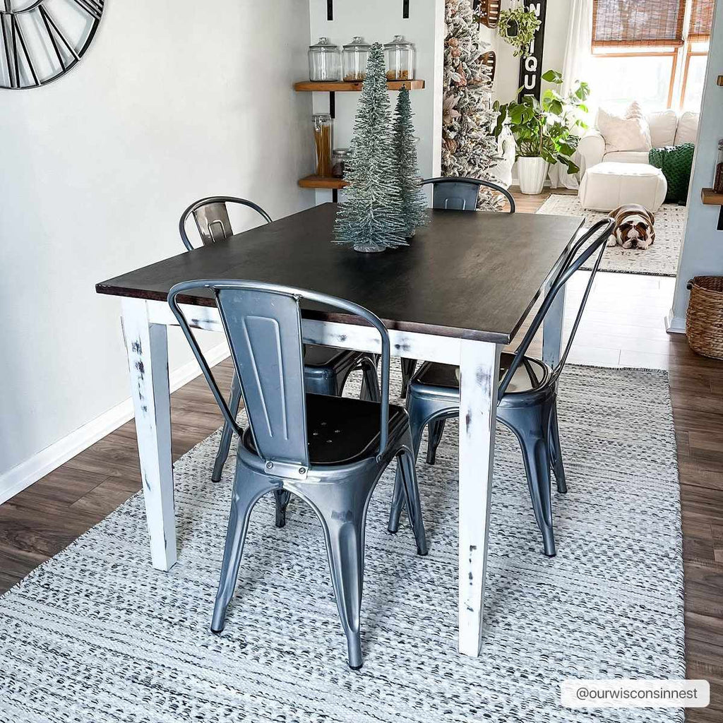 Williford Wool Area Rug with Cream and Black Colors