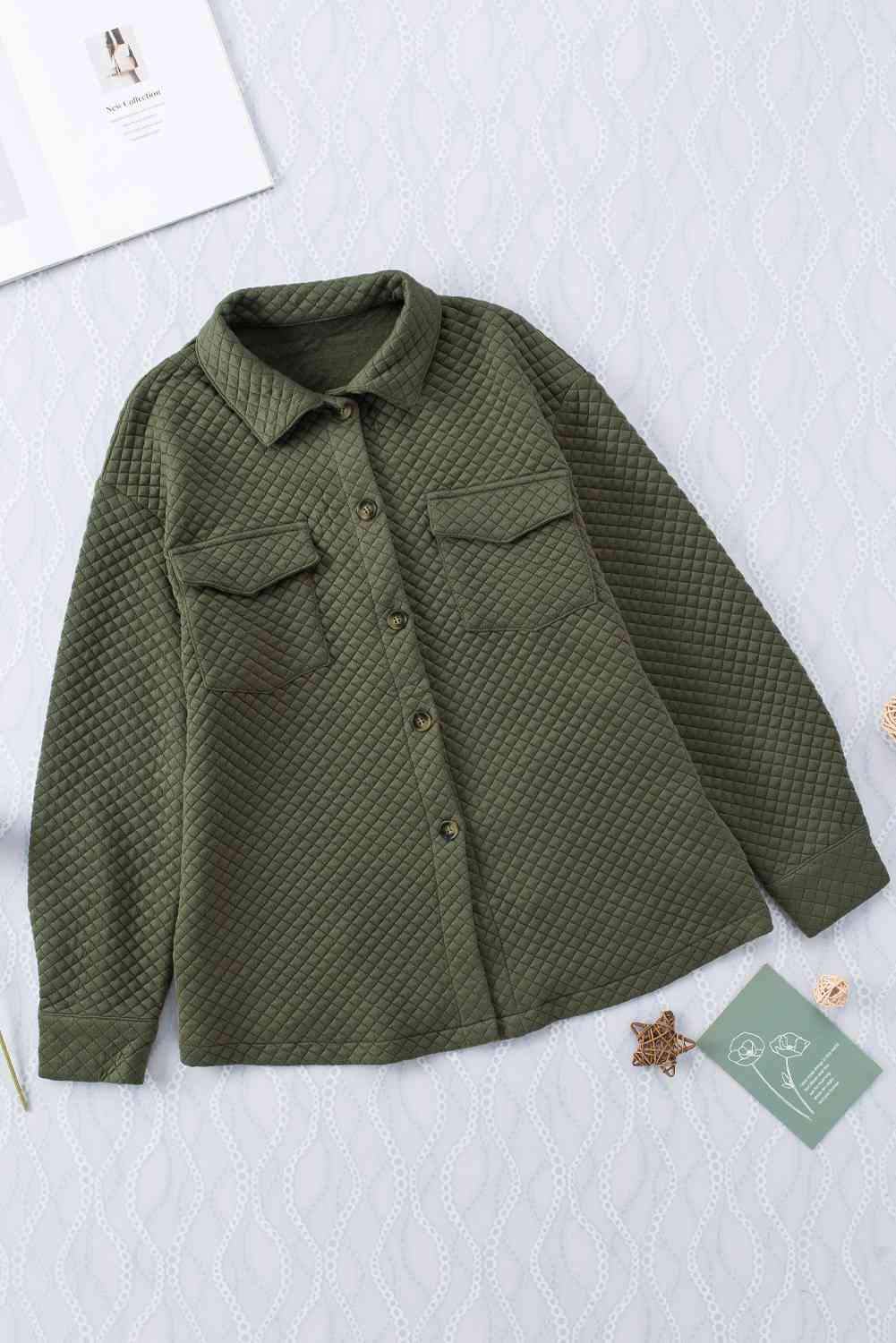 Comfortable Button-Down Collared Jacket Classic Lightweight Classic Design With Pockets by Stevvex