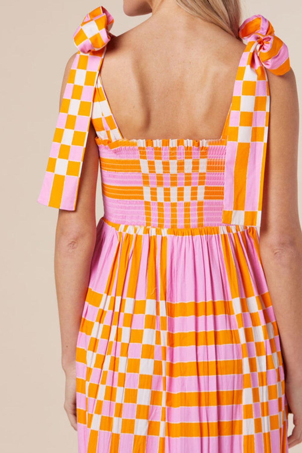 Girls Charming Color Block Tie Shoulder Dress Elegant & Playful Summer Style by Stevvex