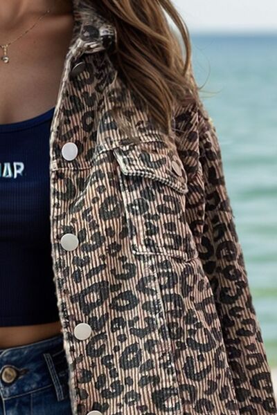 Lightweight Leopard Button Down Long Sleeve Jacket Bold & Trendy Luxury Print Outerwear by Stevvex