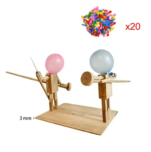 Handmade Balloon Heads Wooden Fighter Puppets - Lifestyle Haven