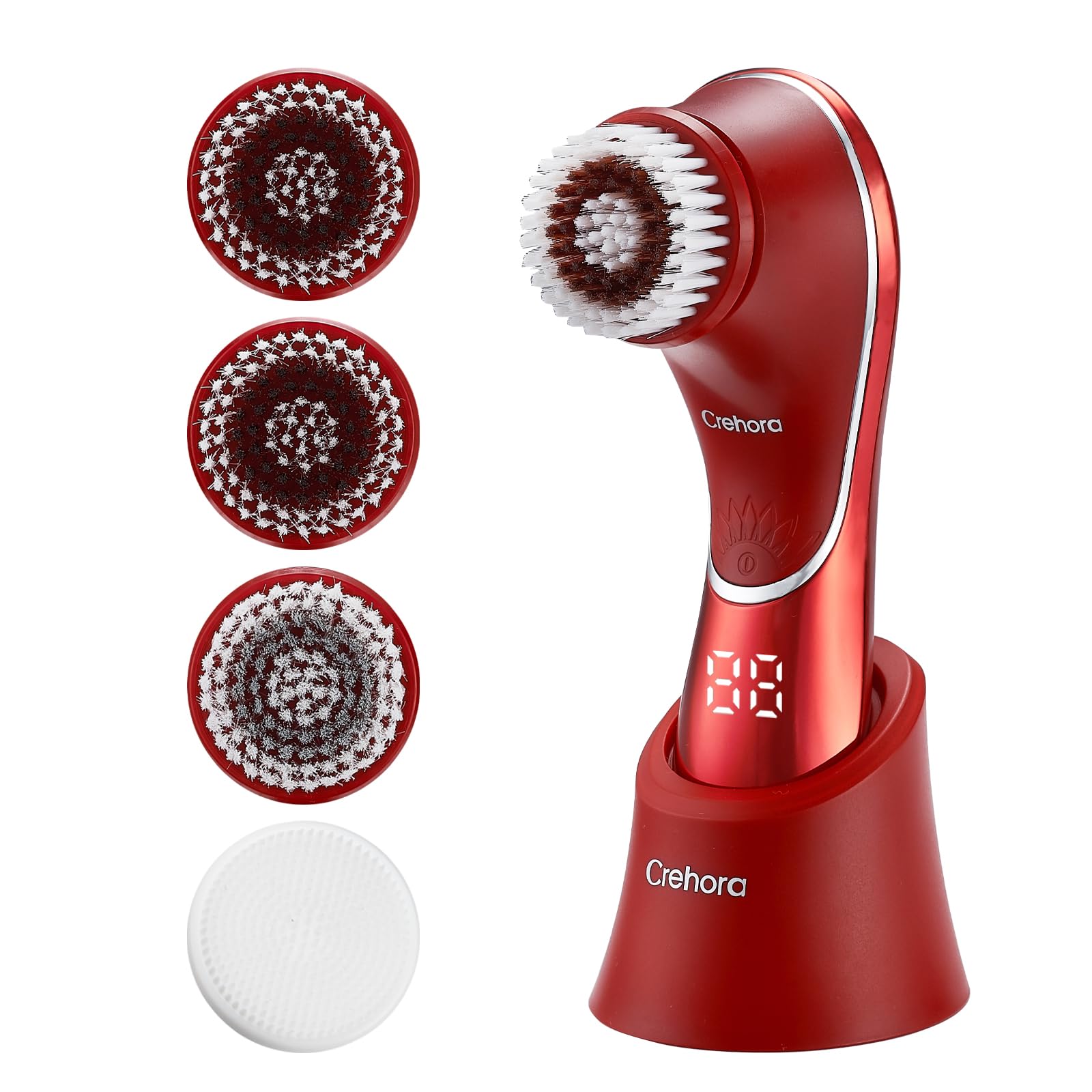Facial Cleansing Brush Electric Face Scrubber Facial Cleansing Brush Rechargeable IPX-7 Waterproof Rotating Face Scrubber for Exfoliating Massaging and Deep Cleansing with 4 Brush Heads - Lifestyle Haven