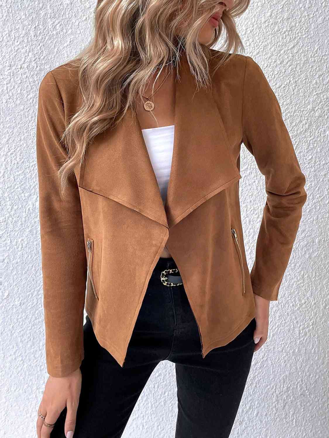 Classic Minimalist Collared Long Sleeve Jacket for Women – Minimalist & Lightweight Everyday Outerwear by Stevvex