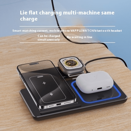 3 In 1 LED Fast Wireless Charger Stand Foldable Charging Station - Lifestyle Haven