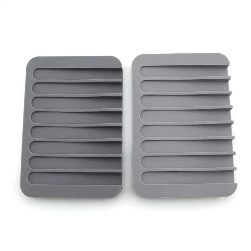 Anti-Skidding Home Improvement Silicone Flexible Bathroom Fixtures Bathroom Hardware Tray Soap Dish for Shower Waterfall Soap Holder Soap Tray Soap Saver Drainer Flexible Silicone For Shower Bathroom Kitchen Counter Top Keep Soap Bars Dry Clean Easy Clean