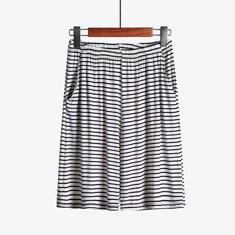 Plus Size Striped Loose Fitting Loungewear Shorts - Lifestyle Haven