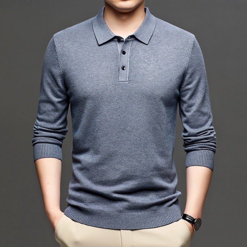 Men's Lapel Knit Pullover Sweater - Lifestyle Haven