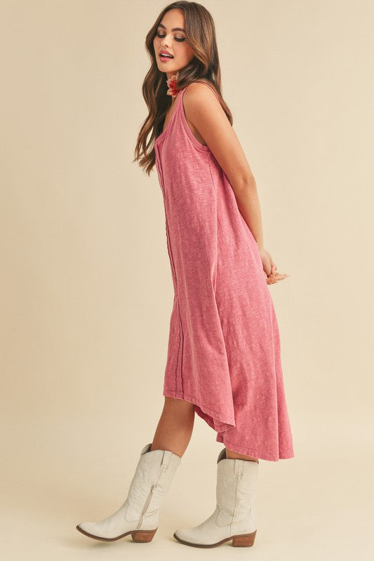 High-Low Hem Scoop Neck Midi Tank Comfortable Summer Dress For Women – Versatile, Stylish, and Comfortable for Every Occasion by Stevvex