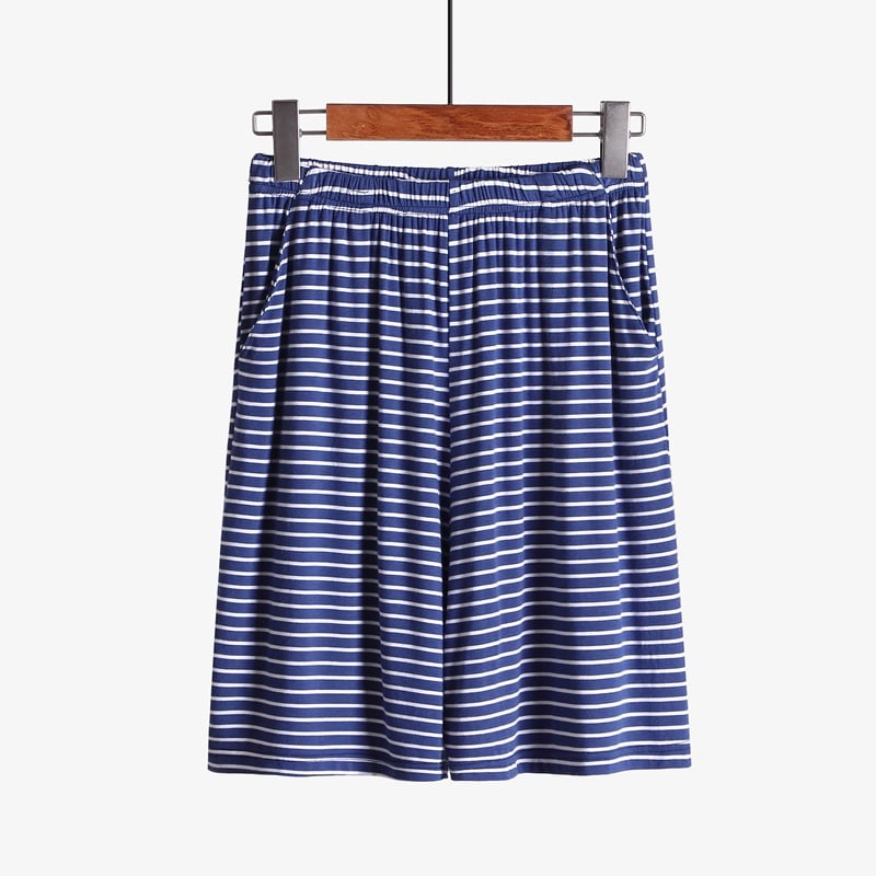 Plus Size Striped Loose Fitting Loungewear Shorts - Lifestyle Haven