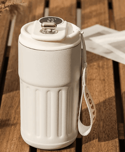 Smart Digital Thermal Bottle Portable Coffee Mug Stainless Steel Water Bottle In-Car Insulated Cup Keep Cold Vacuum Flasks 450ml - Lifestyle Haven