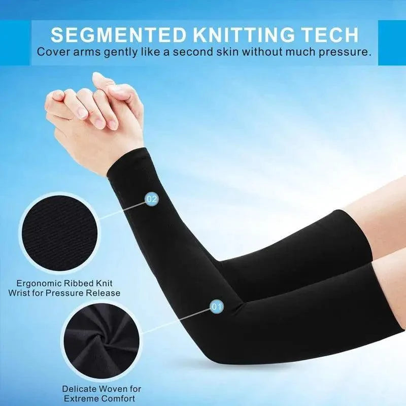 Black Men Unisex Cooling Arm Sleeves Cover Cycling Running Sun Protection Outdoor Activities Hide Tattoos Sleeve Cooling Sports Sleeve For Basketball Golf Football