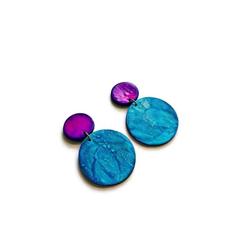 Circle Statement Jewelry Set with Necklace & Earrings