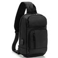 Sling Bag for Men Black Crossbody Bag with USB Charging Port Fits 10.2 inch iPad - Lifestyle Haven