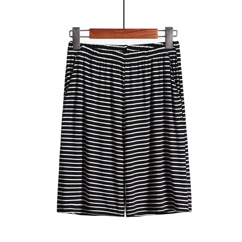 Plus Size Striped Loose Fitting Loungewear Shorts - Lifestyle Haven
