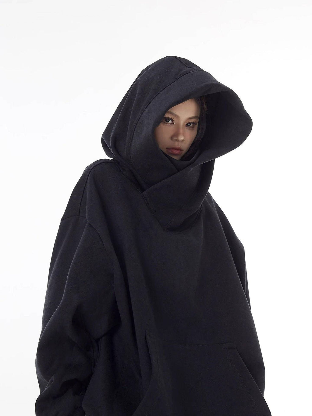 Loose High Collar Fleece Lined Hoodie - Lifestyle Haven