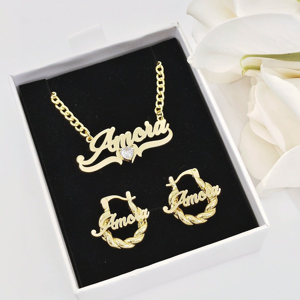 Personalized DIY Name Necklace with Heart Birthstone - Lifestyle Haven