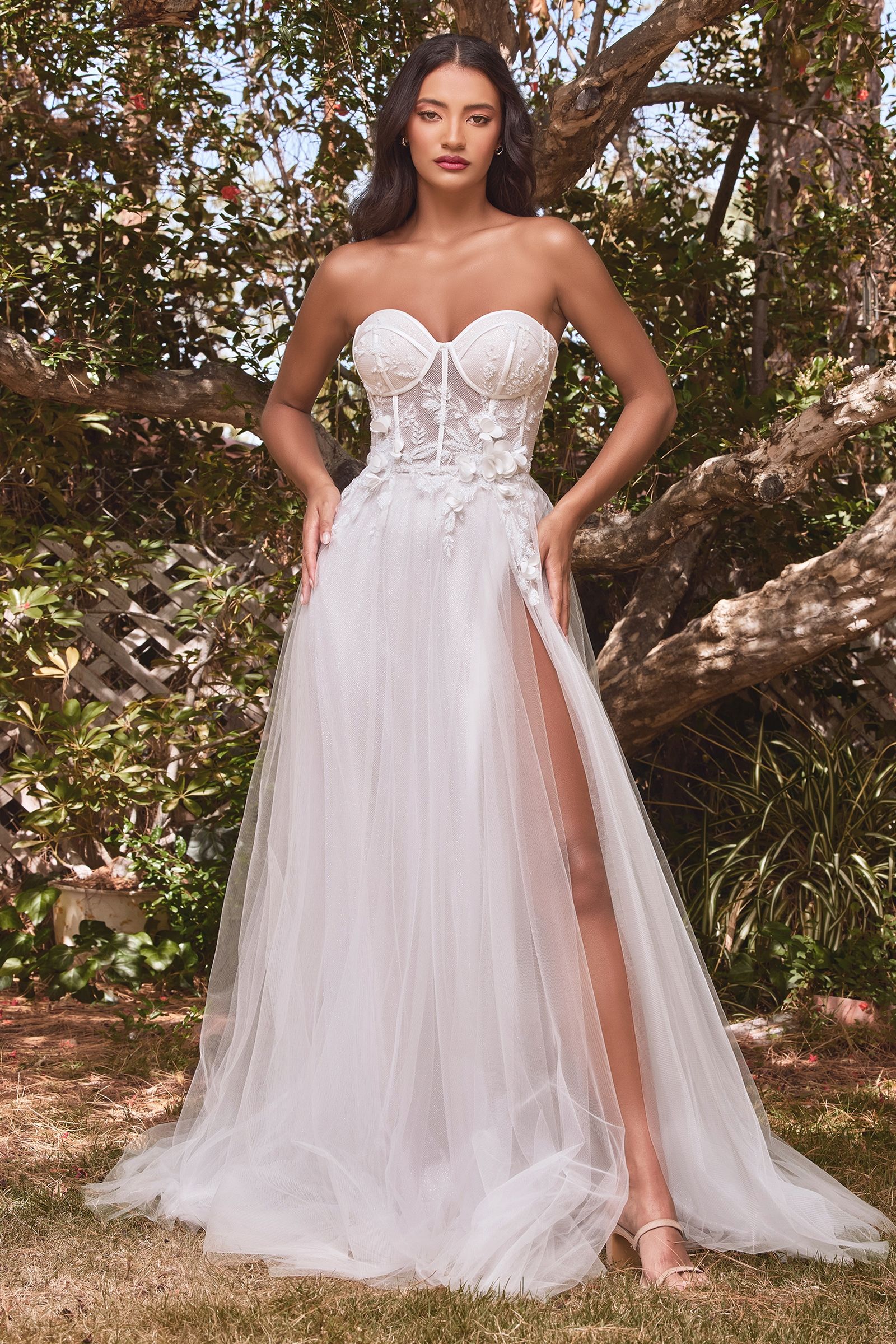 Strapless Floral Ball Gown Bridal-2