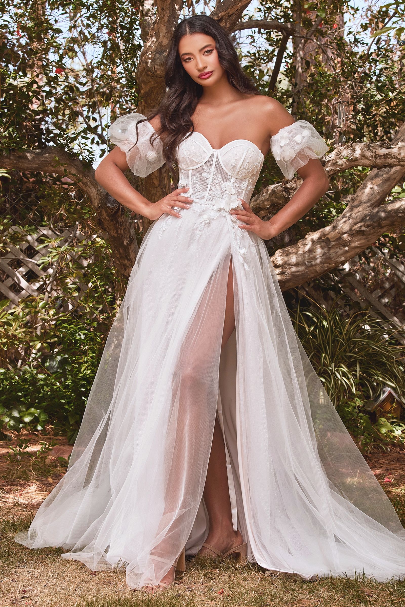 Strapless Floral Ball Gown Bridal-0
