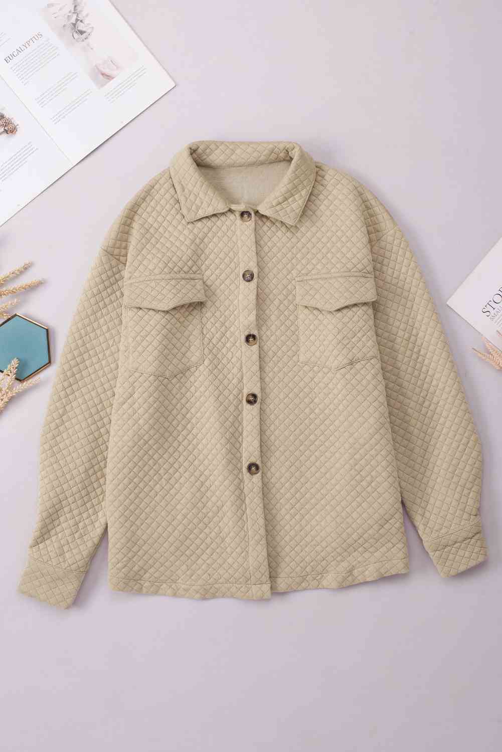 Comfortable Button-Down Collared Jacket Classic Lightweight Classic Design With Pockets by Stevvex
