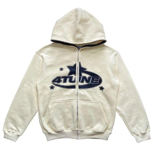 Star Printed Zip Up Hoodies - Lifestyle Haven
