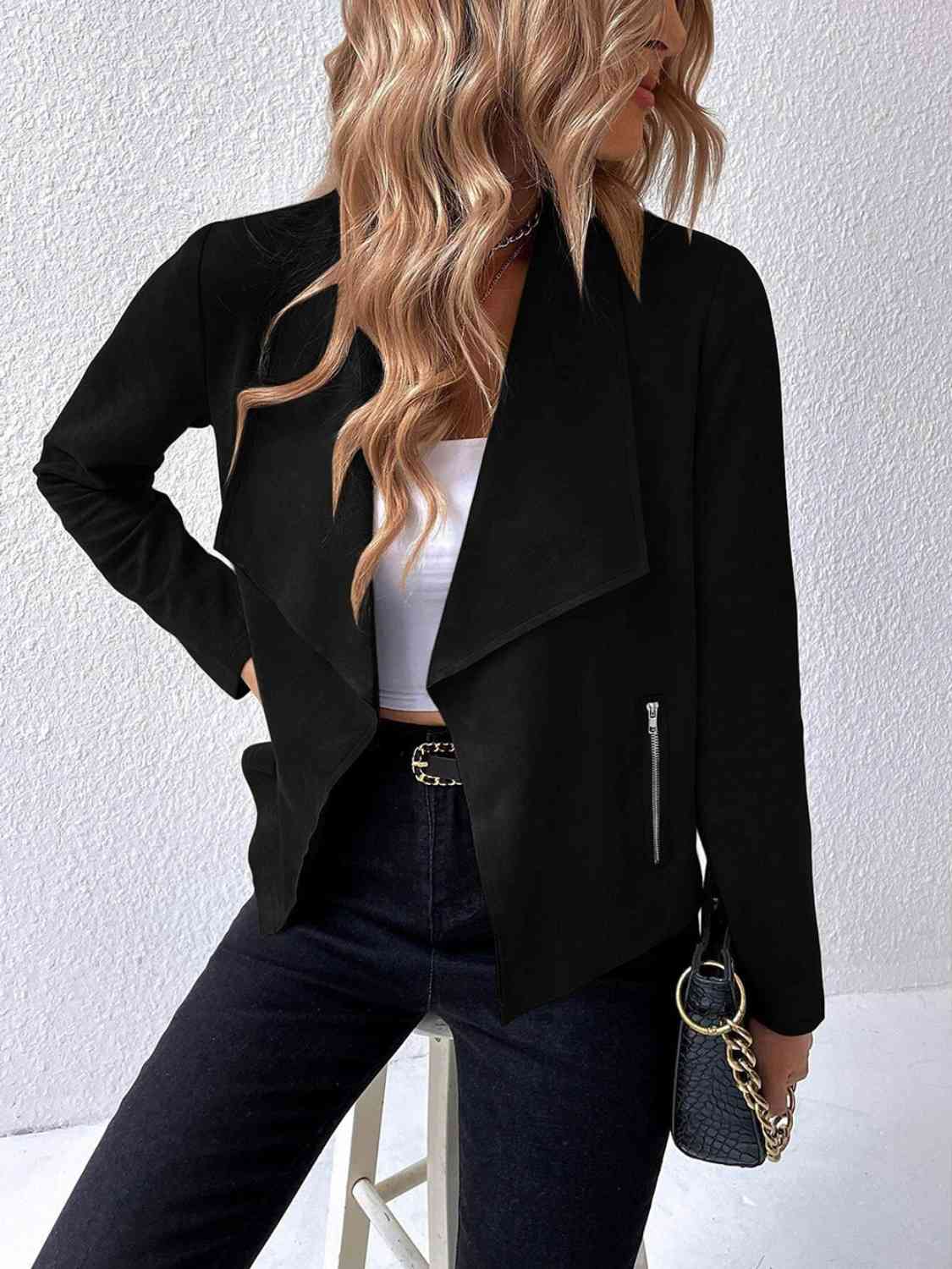 Classic Minimalist Collared Long Sleeve Jacket for Women – Minimalist & Lightweight Everyday Outerwear by Stevvex