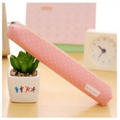Classic Simple Candy Color Slim Canvas Pencil Pouch Pencil Bag For School Office Dot Printed Students Pencil Case